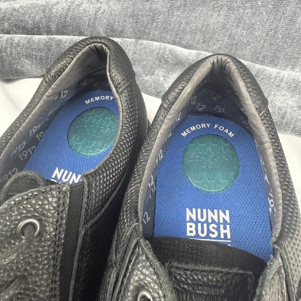 Nunn Bush Oxford Mens 13M Black Leather Comfort Gel Memory Foam Minimalist